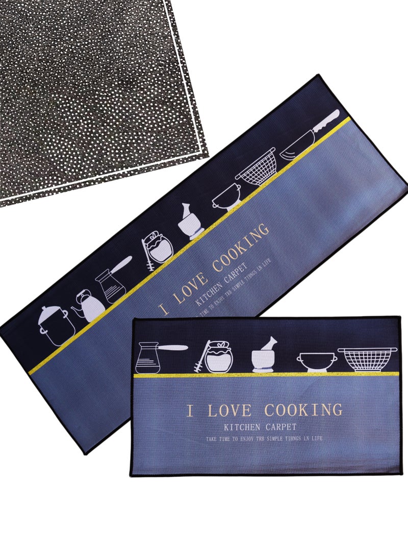 Toshionics 2-in-1 Multipurpose Carpet Kitchen Runner (Pack of 2) | Bedside Runner Rug | Non-Slip Floor Mat for Bedroom, Living Room & Entrance | Soft Absorbent Anti-Skid Carpet Mat (40x60 cm & 40x120 cm) - Image 1